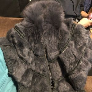 Grey fur vest